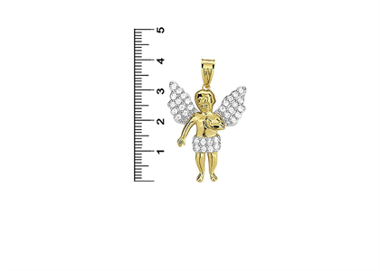 Two Tone Plated Baby Jesus Religious Angel Pendant